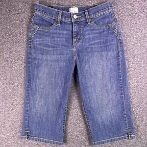 Levis 512 Capris Jeans Womens 6 Blue Faded Crop Slimming Sequin Denim Fit28x14.5
